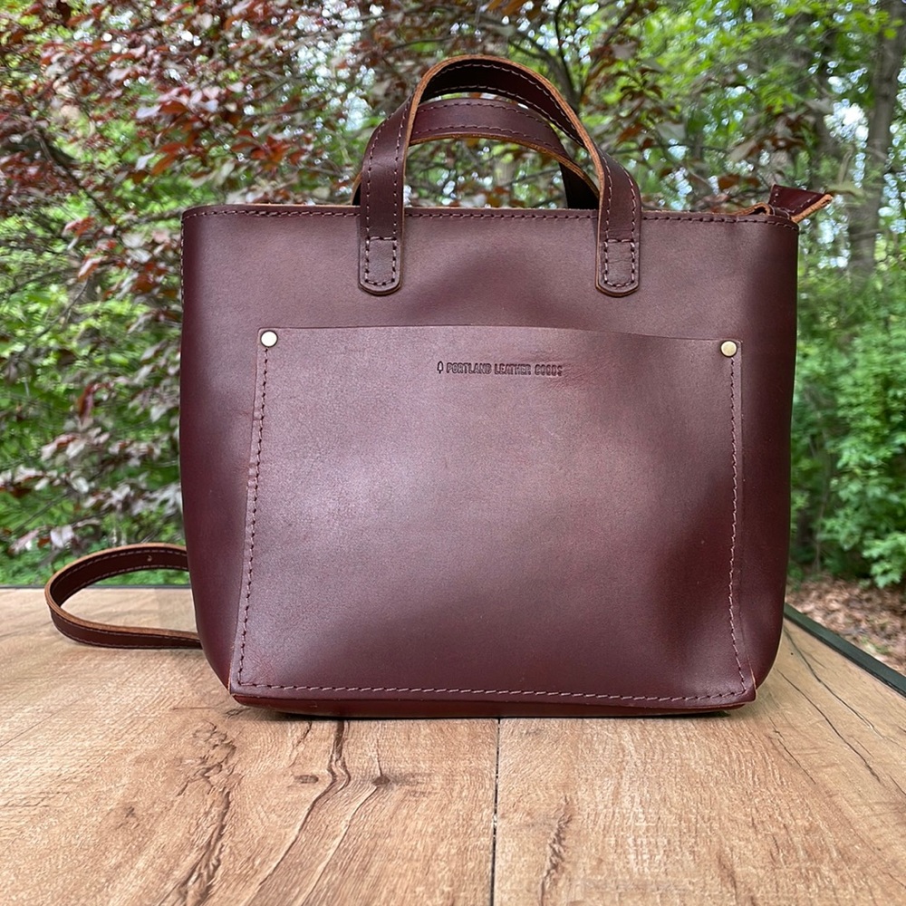 Portland Leather Goods Mini Crossbody Tote - Zipper - Cognac (1 of 2 available)